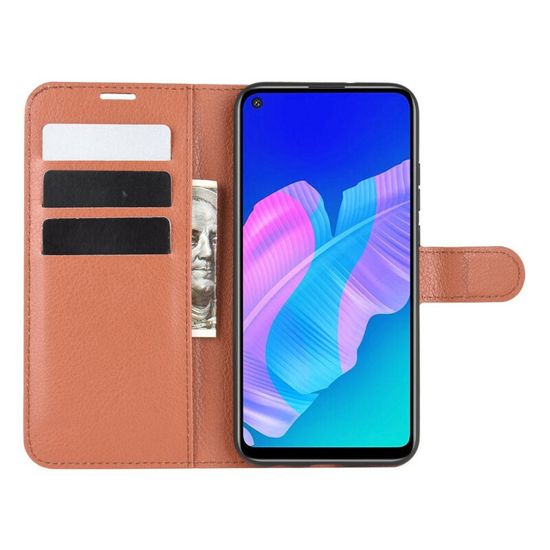 Custodia Huawei P40 Lite E similpelle Classic Litchi