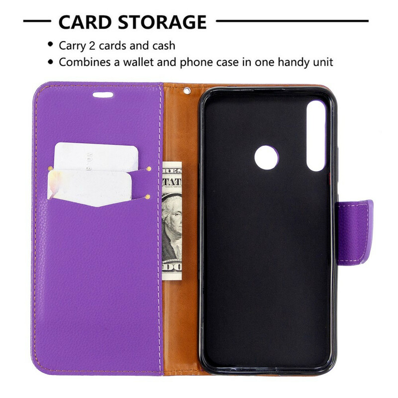 Custodia Huawei P40 Lite E Litchi Patta obliqua