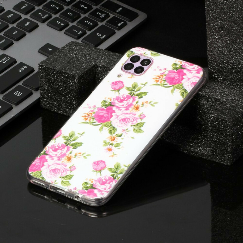 Huawei P40 Lite Cover Liberty Flowers Fluorescente