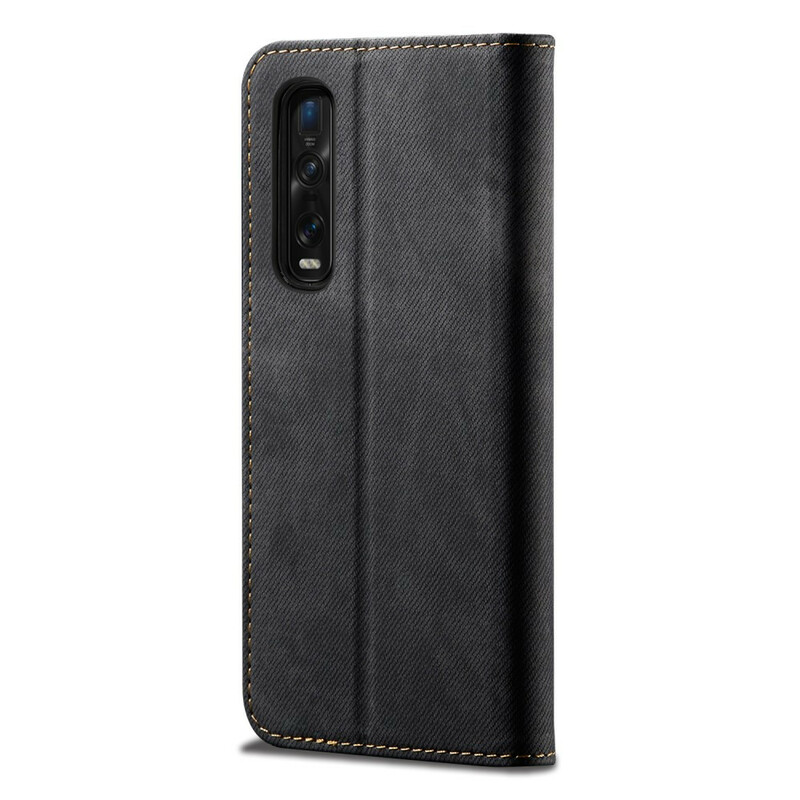 Flip Cover Oppo Find X2 Pro similpelle Texture Jeans