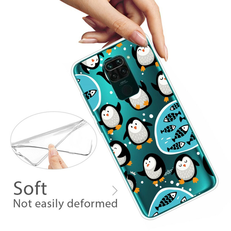 Xiaomi Redmi Note 9 Custodia pinguini e pesci