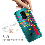 Xiaomi Redmi Note 9 Custodia Gatto sotto l'albero colorato