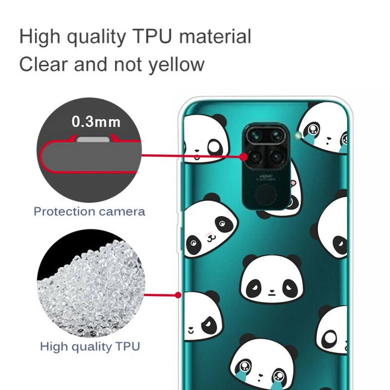 Xiaomi Redmi Note 9 Custodia sentimentale Pandas