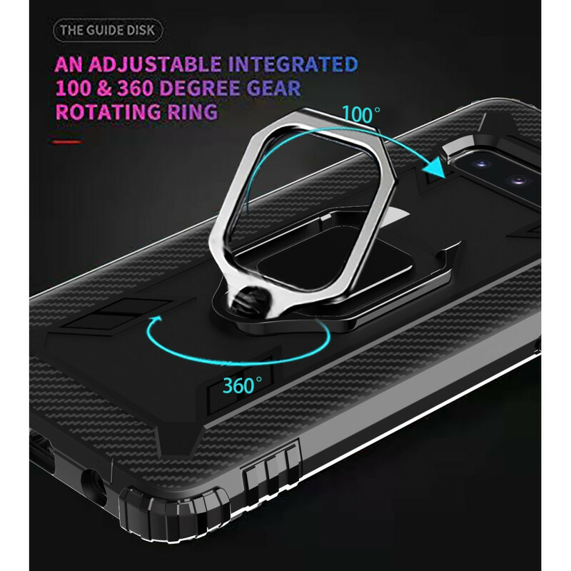 Anello e cover in fibra di carbonio per Samsung Galaxy S10 Plus