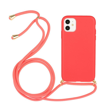 Custodia in silicone per iPhone 11 con cavo colorato