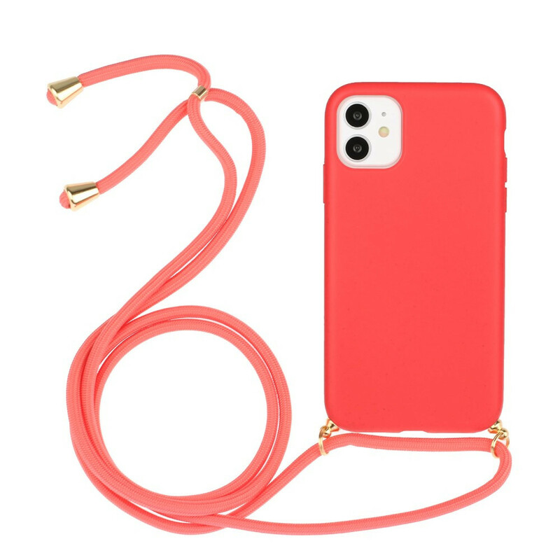 Custodia in silicone per iPhone 11 con cavo colorato
