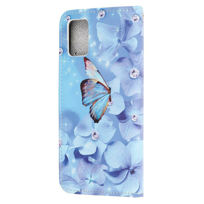 Samsung Galaxy A41 Diamond Butterfly Strap Custodia