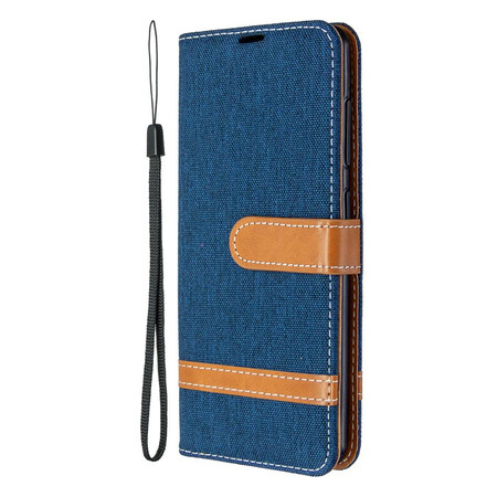 Custodia per Samsung Galaxy A41 in tessuto e pelle con cinturino