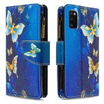 Custodia per Samsung Galaxy A41 con tasca con cerniera a farfalla