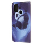 Samsung Galaxy A21s Panda Space Custodia con cinturino