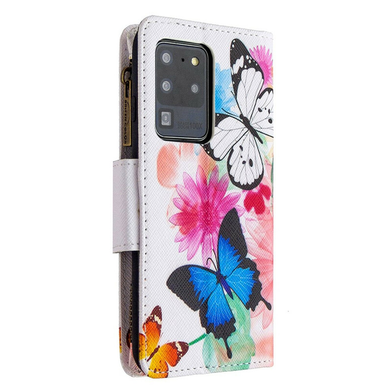 Custodia Samsung Galaxy S20 Ultra con tasca a farfalla con cerniera