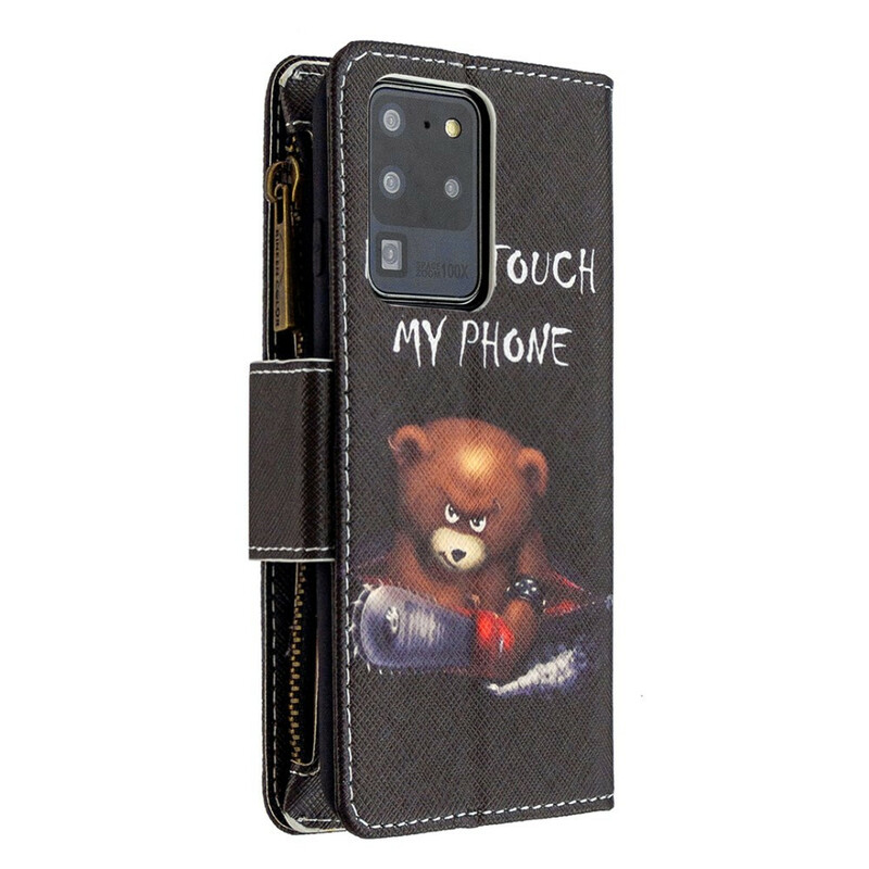 Custodia Samsung Galaxy S20 Ultra con tasca con zip Bear