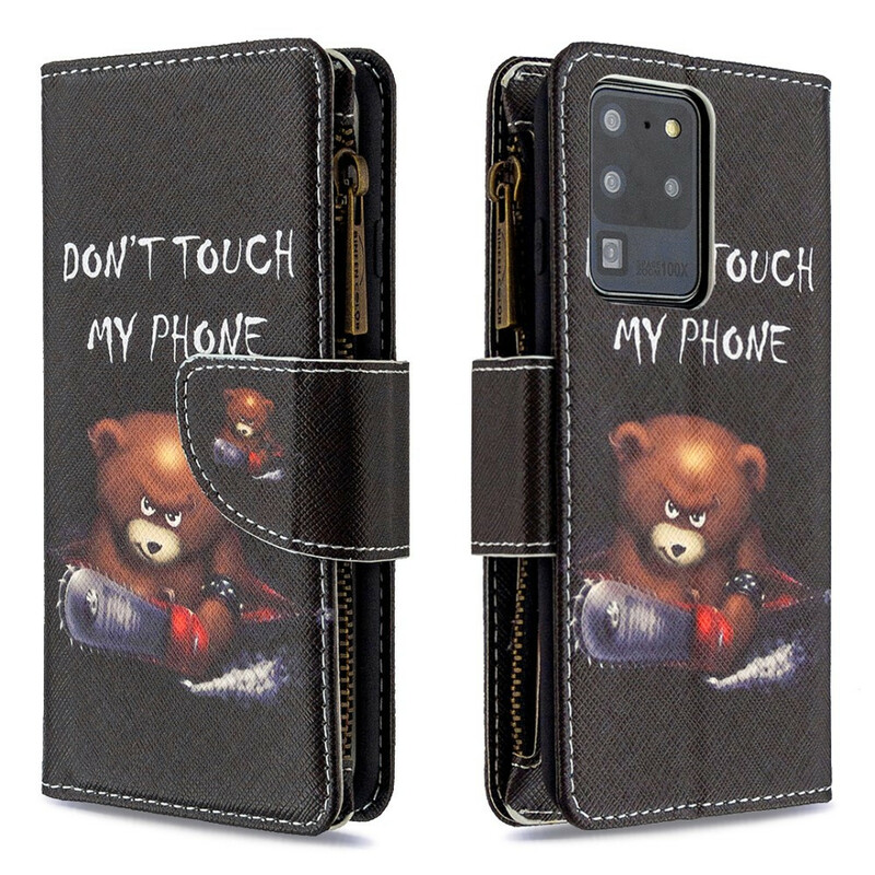 Custodia Samsung Galaxy S20 Ultra con tasca con zip Bear