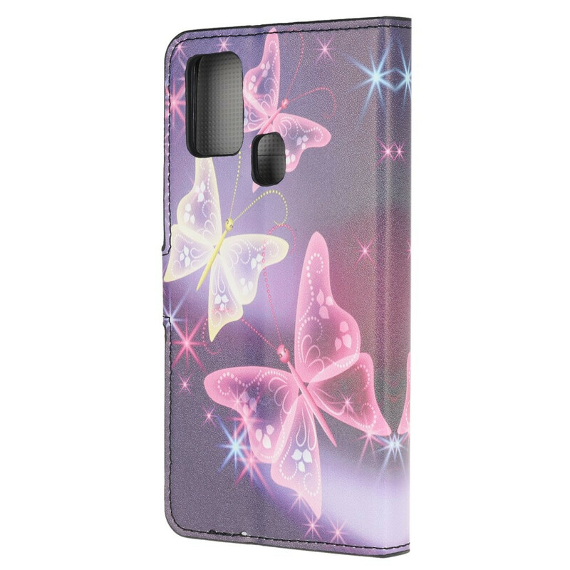 Custodia per Samsung Galaxy A21s Neon Butterfly