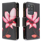 Custodia per Samsung Galaxy S20 Ultra con tasca con cerniera a fiore