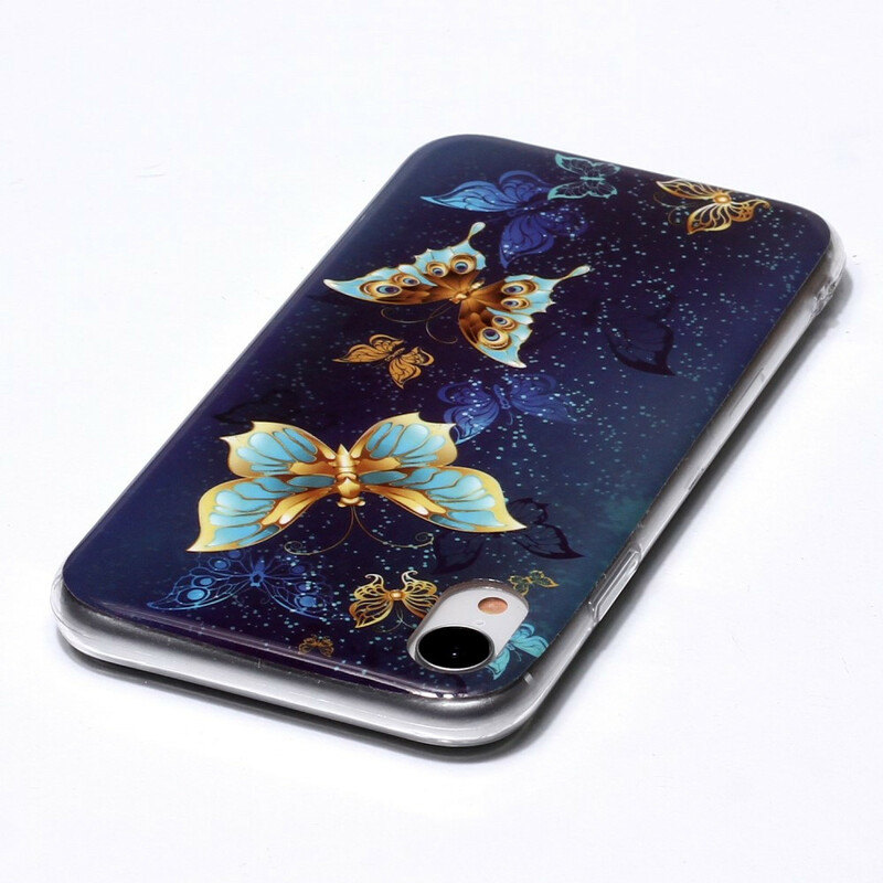 Custodia per iPhone XR Serie Butterfly Fluorescente