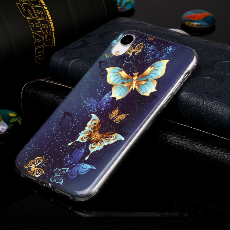 Custodia per iPhone XR Serie Butterfly Fluorescente