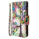 Cover per iPhone XR con albero con tasca con zip