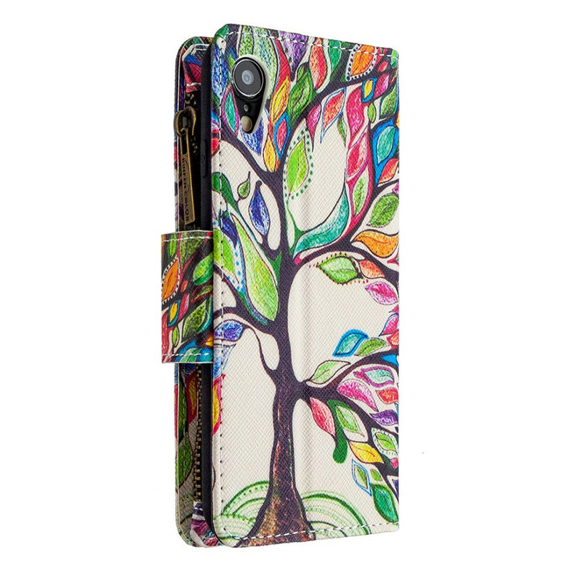 Cover per iPhone XR con albero con tasca a zip