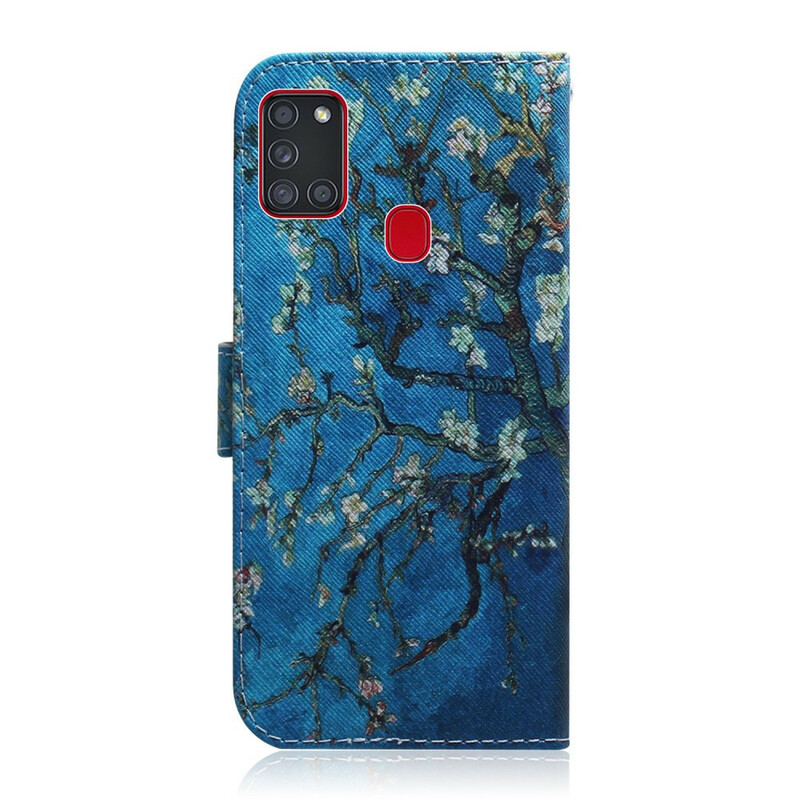 Samsung Galaxy A21s Custodia con ramo di albero e fiori