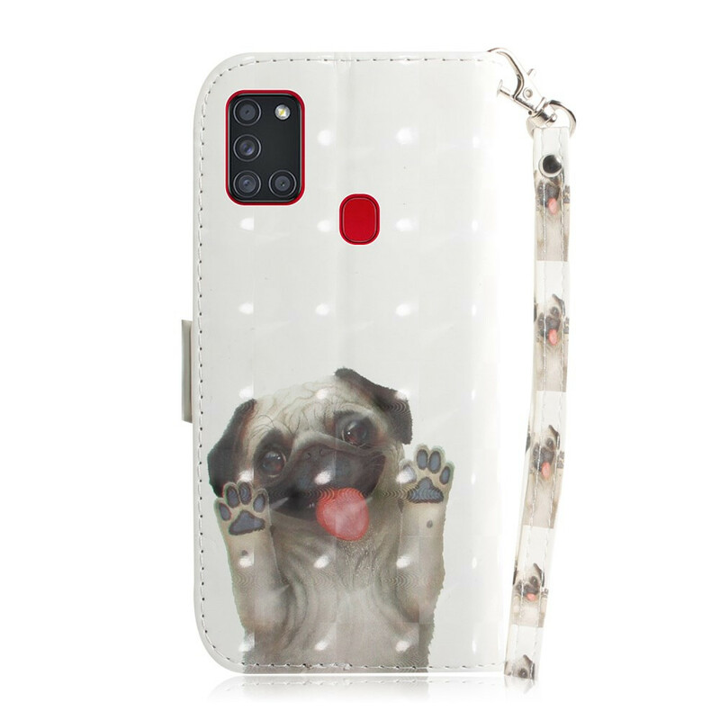 Custodia con cinturino per Samsung Galaxy A21s Love My Dog