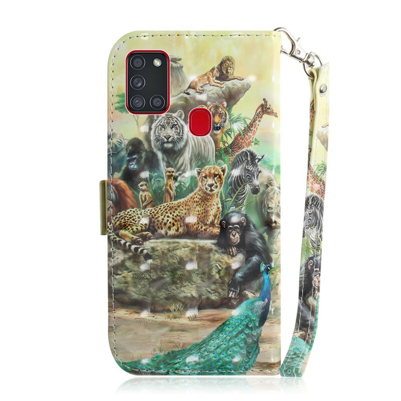 Samsung Galaxy A21s Safari Animal Strap Custodia