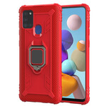 Custodia ad anello e in fibra di carbonio per Samsung Galaxy A21s Custodia ad anello e in fibra di carbonio per Samsung Galaxy A21s