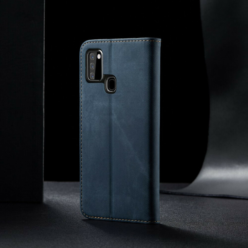 Flip Cover Samsung Galaxy A21s Tessuto Jeans