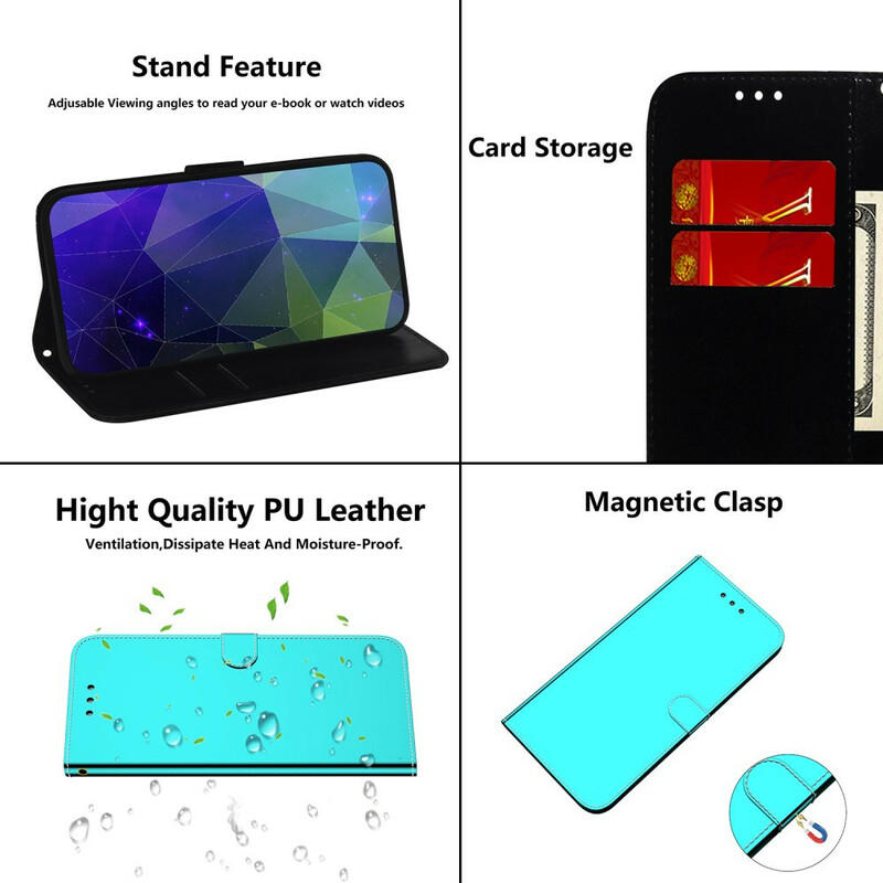 Xiaomi Redmi 9 Custodia in finta pelle Cover a specchio