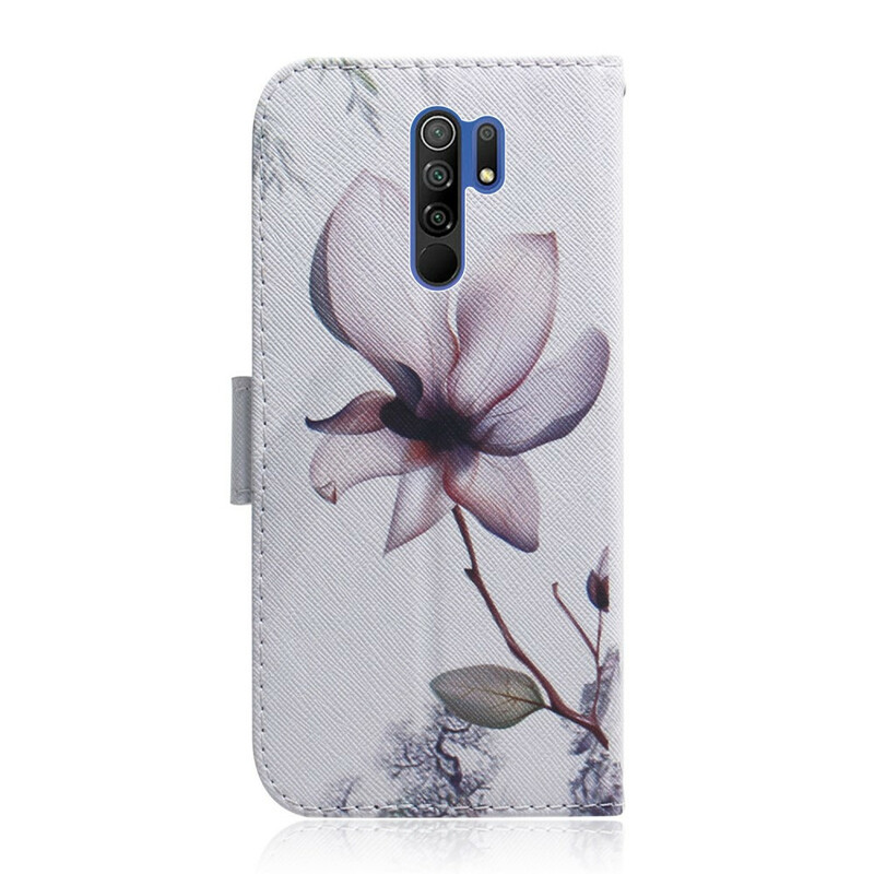 Xiaomi Redmi 9 Fiore Custodia Rosa Antico