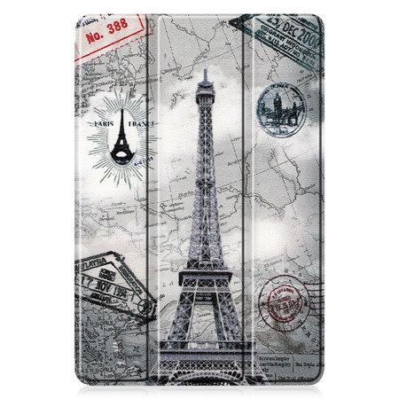 Custodia smart Samsung Galaxy Tab S6 Lite Retro Stylo Holder Torre Eiffel