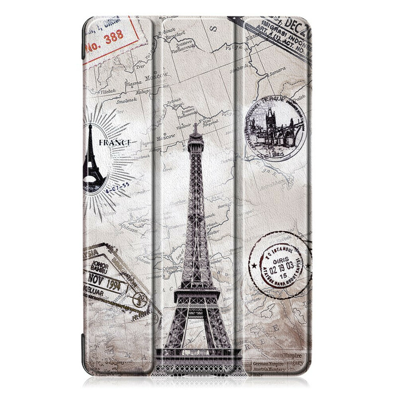 Custodia smart Samsung Galaxy Tab A 10 (2019) rinforzata Torre Eiffel Retro