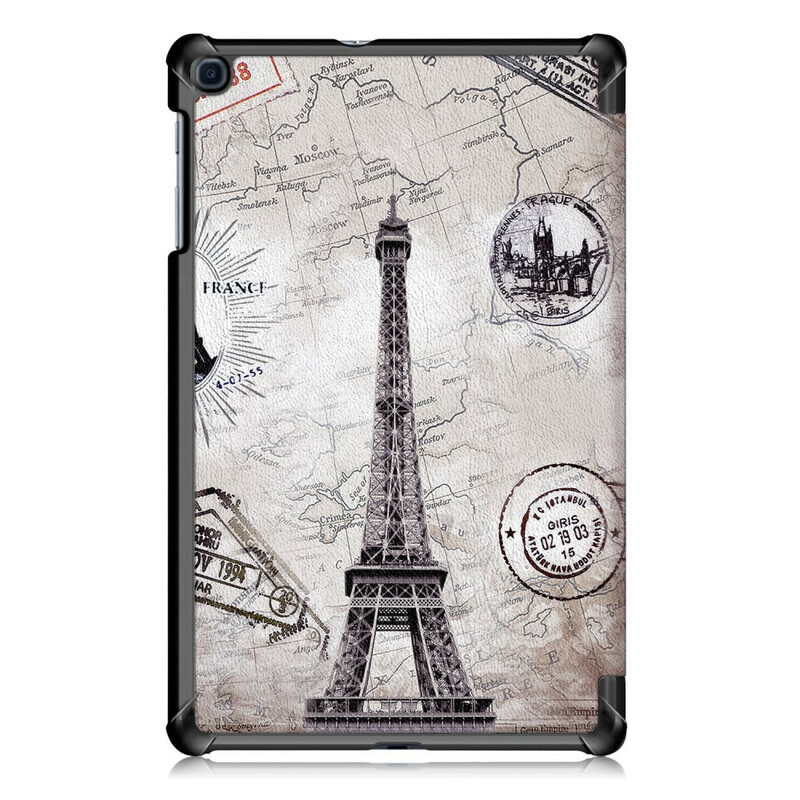 Custodia smart Samsung Galaxy Tab A 10 (2019) rinforzata Torre Eiffel Retro