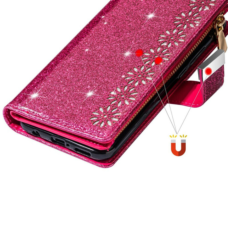 Samsung Galaxy Note 20 Custodia Glitter Wallet Zip