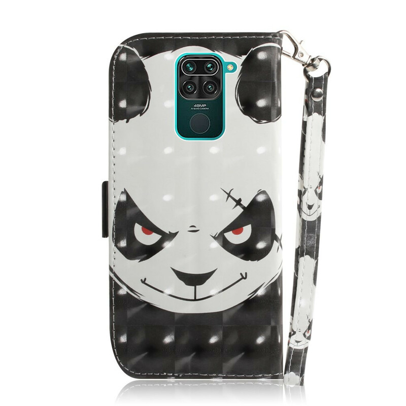 Xiaomi Redmi Note 9 Custodia con cinturino con panda arrabbiato