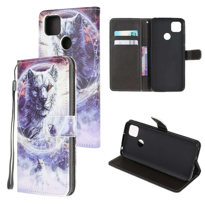 Custodia Xiaomi Redmi 9C Winter Wolf con cinturino