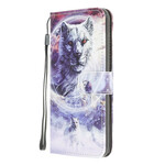 Custodia Xiaomi Redmi 9C Winter Wolf con cinturino