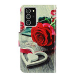 Samsung Galaxy Note 20 Custodia con cinturino romantico rosa