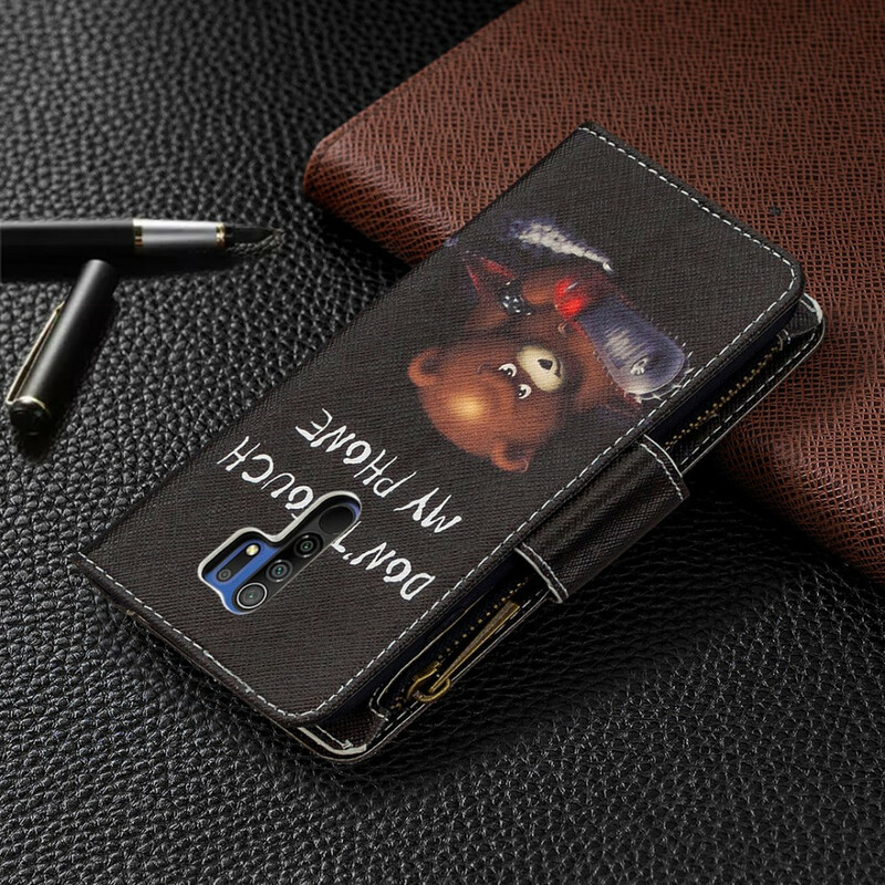 Custodia Xiaomi Redmi 9 Zipper Pocket Bear