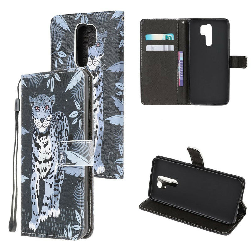 Custodia Xiaomi Redmi 9 Leopard Strap