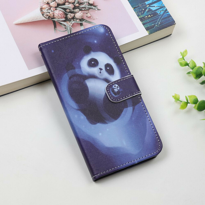 Custodia per iPhone 12 Panda Space con cordino