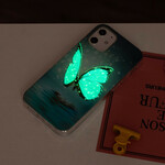 Custodia iPhone 12 Butterfly Blu Fluorescente