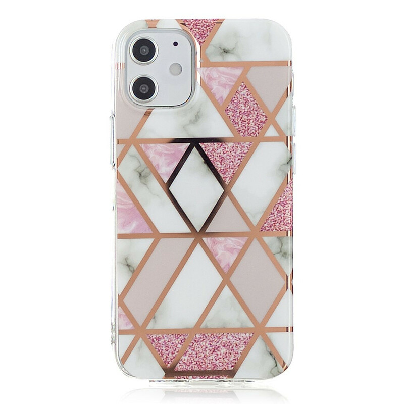 Custodia iPhone 12 Marble Geometry Colorata 2