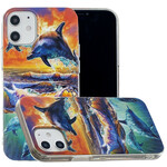 Custodia iPhone 12 Delfini in libertà