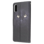 Xaiomi Redmi 9A Nero Cat Eye Custodia con cinturino