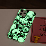Custodia iPhone 12 Pro Max Caution Skulls Fluorescente