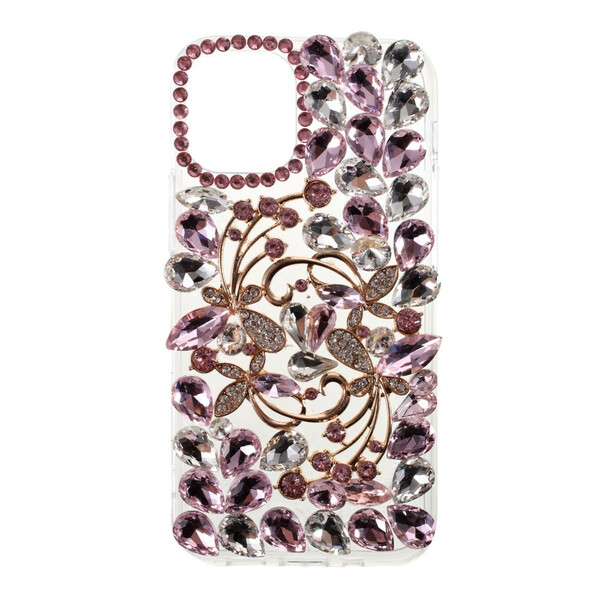 Custodia per iPhone 12 Pro Max in silicone e strass