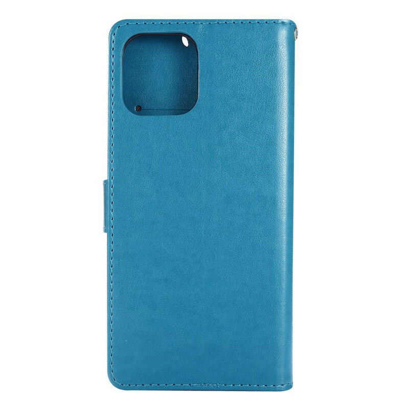 Custodia iPhone 12 Pro Max Farfalle e fiori Cordino