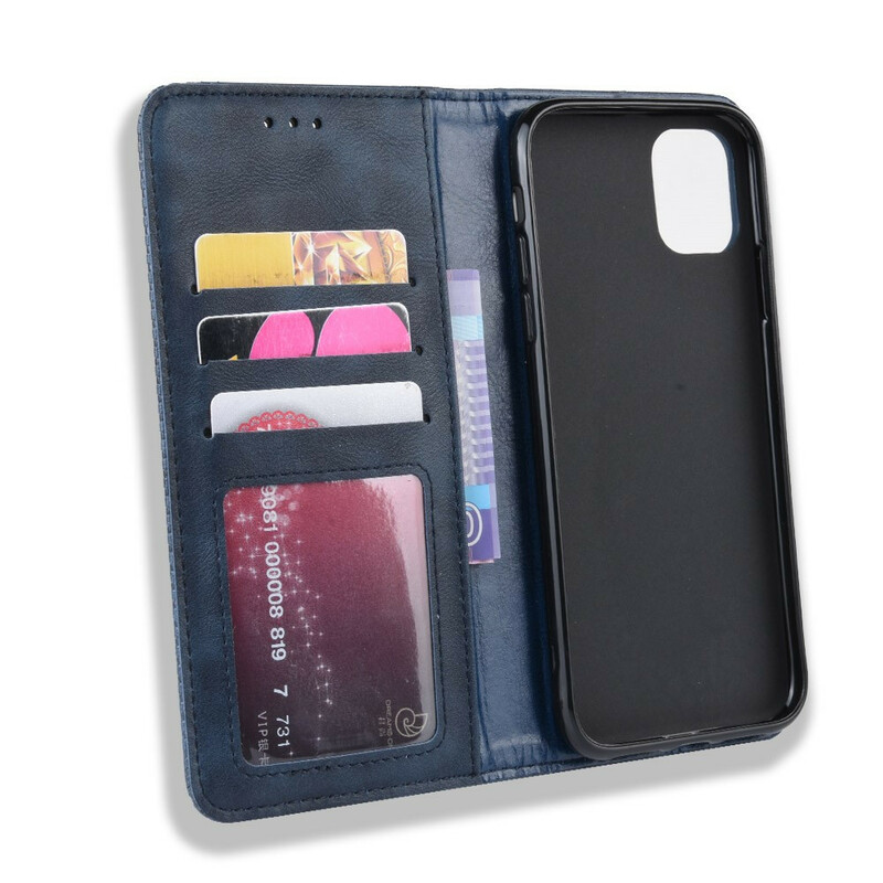 Flip Cover iPhone 12 Pro Max effetto pelle Vintage Stylish