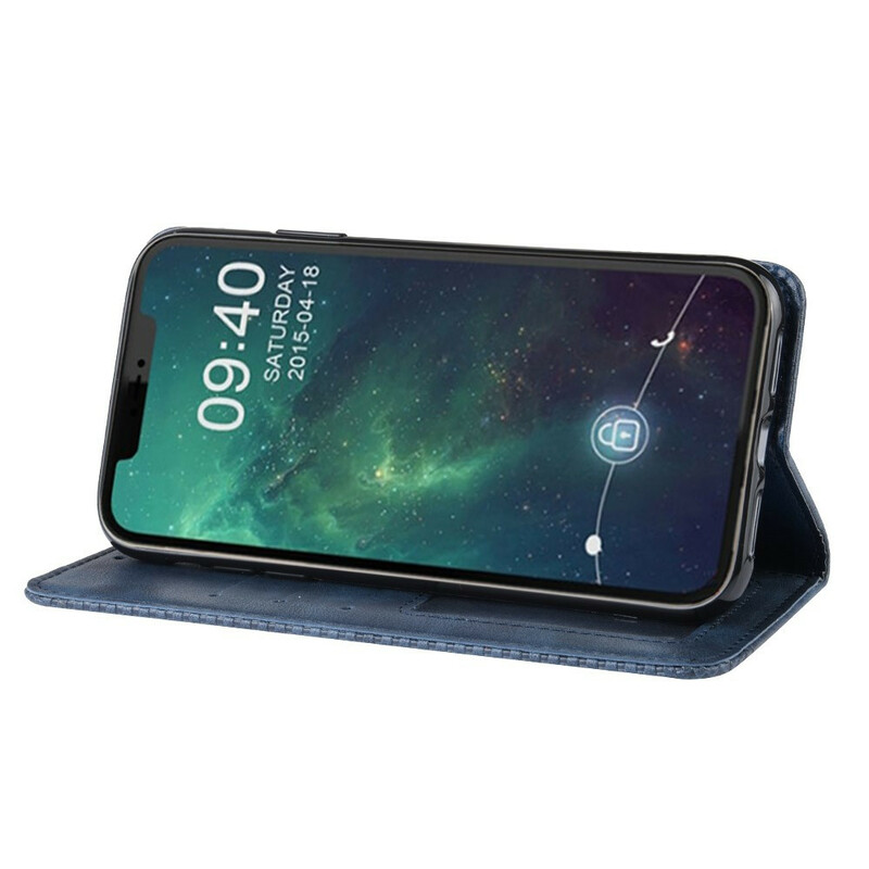 Flip Cover iPhone 12 Pro Max effetto pelle Vintage Stylish